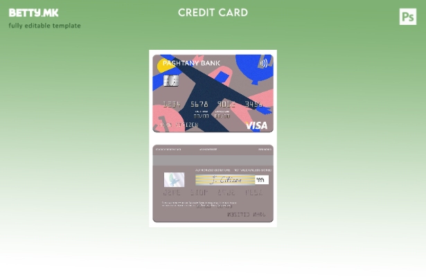 Модерен стил Шаблон за виза картичка Авганистан Паштани Банка